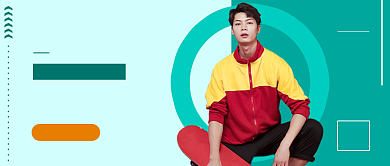 蓝色清新男装上新公众号首图背景