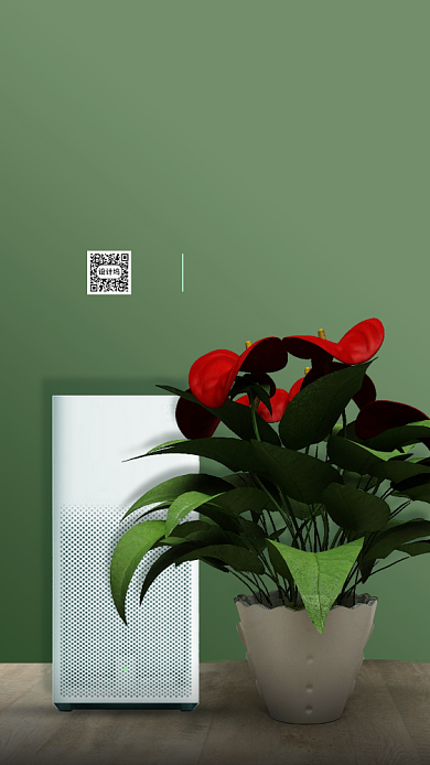 简约清新风空气净化器海报背景