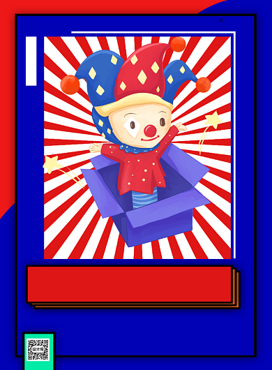 愚人节蓝红简约卡通宣传促销海报背景