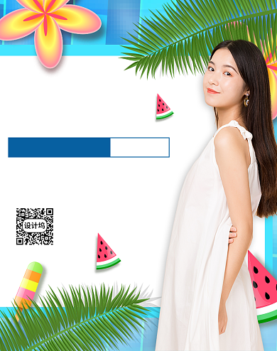 简约女装连衣裙酷夏清仓海报背景