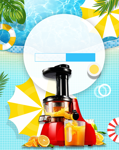 夏季榨汁机特惠促销海报背景