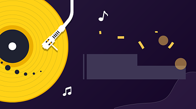 音乐娱乐黑色创意简约手机横图背景