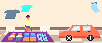 地摊经济摆地摊卖衣服公众号首图背景