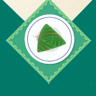 端午佳节绿色插画公众号次图背景