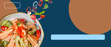 蓝色简约轻食简餐公众号首图背景