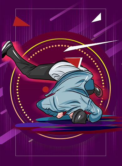 紫色商务街舞宣传印刷海报背景