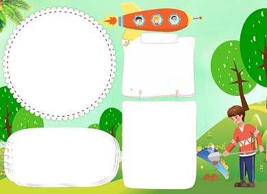 卡通绿色环境日电子小报背景