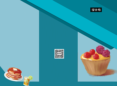 文艺小清新甜品蛋糕美食三折页模板背景