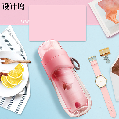 唯美风格玻璃水杯背景