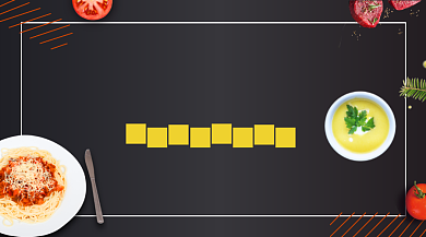 意面美食促销黑色大气简约手机横图背景