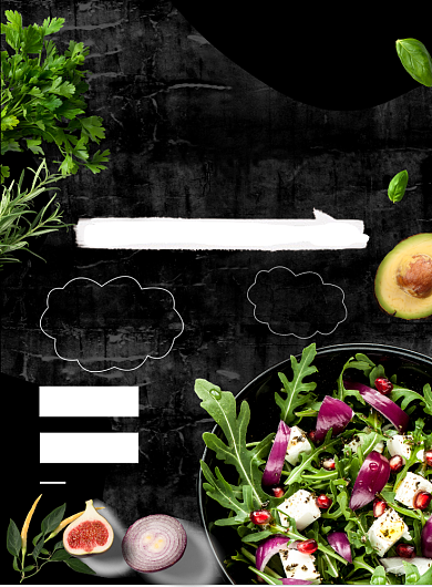 健康素食注意绿色沙拉营销广告背景