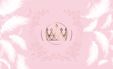 粉色小清新羽毛名片背景