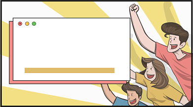 摆摊吧后浪卡通插画手机横图背景