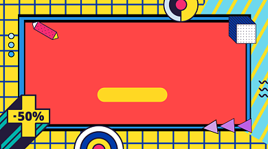 618年中大促孟菲斯几何手机横图背景