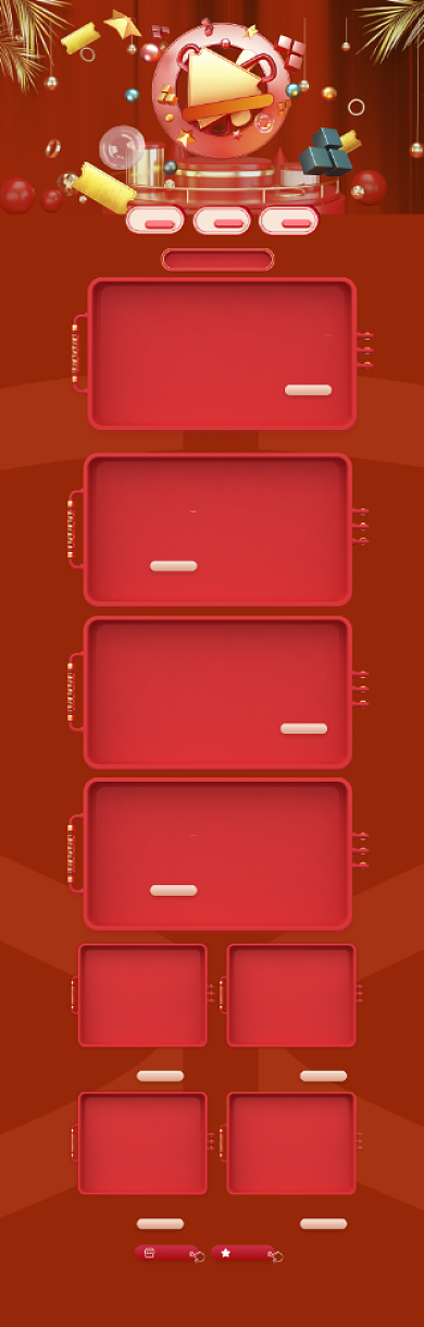 红色3D618商品打折电商首页背景