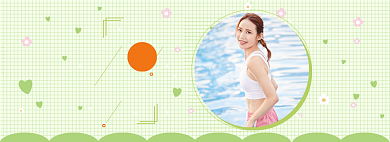 夏季清新女装泳装促销banner背景