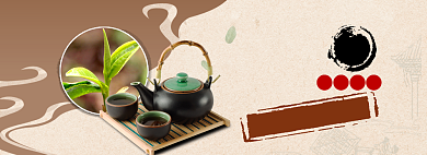 春茶上新海报banner背景