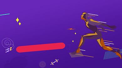 运动健身炫彩剪影手机横图背景