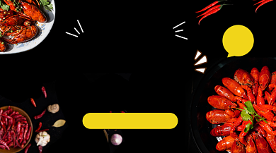 麻辣小龙虾美食黑色简约手机横图背景