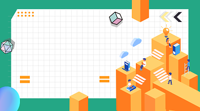 新媒体运营课程绿色立体插画手机横图背景