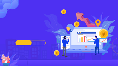 股票金融理财手绘插画手机横图背景