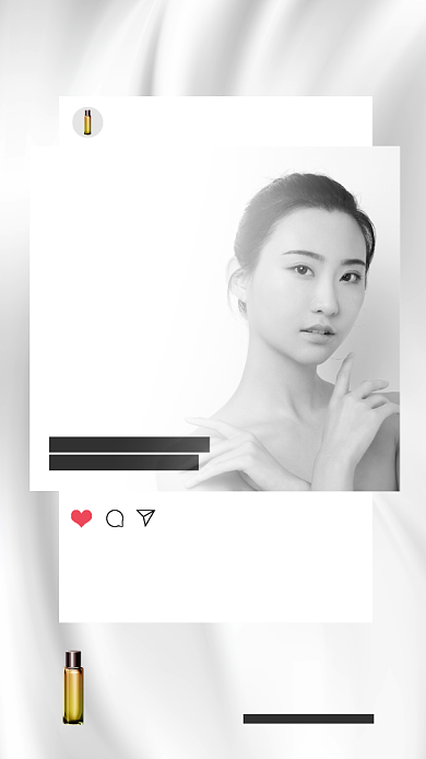 简约质感黑白灰系列化妆品宣传海报背景