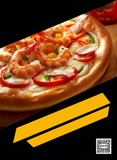 披萨美食快餐促销印刷海报背景