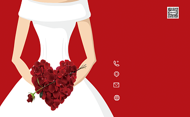 红色婚庆顾问名片背景