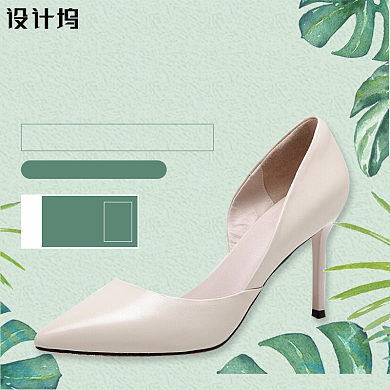 清新文艺爱鞋日高跟鞋女鞋背景