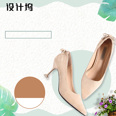 清新文艺爱鞋日高跟鞋女鞋背景