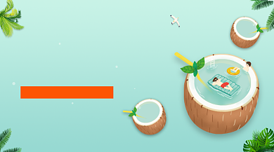 泰国椰子冻美食促销清新简约手机横图背景