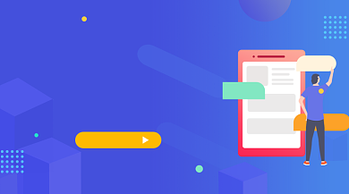 热点新闻资讯蓝色插画手机横图背景