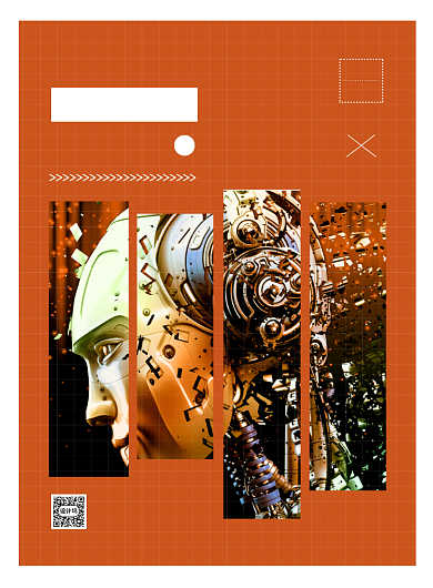 橙色扁平化时尚全国科技工作者日海报背景