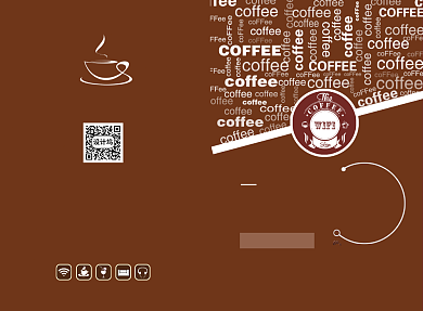 创意清新咖啡奶茶菜单二折页模板背景