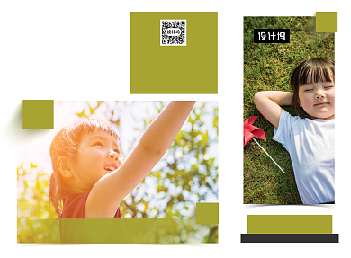 高端创意品牌儿童摄影三折页模板背景