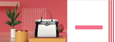 简约立夏箱包促销banner背景