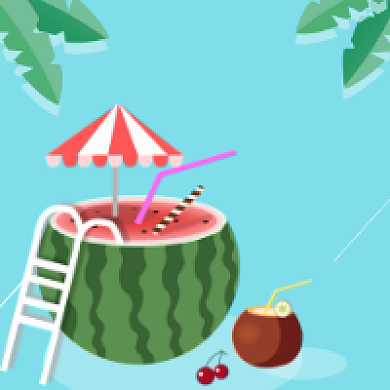 夏至节气可爱插画公众号次图背景