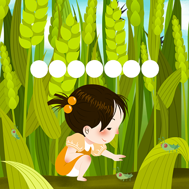 小满节气卡通创意插画公众号次图背景