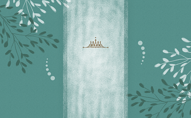 绿色小清新文艺婚庆名片背景