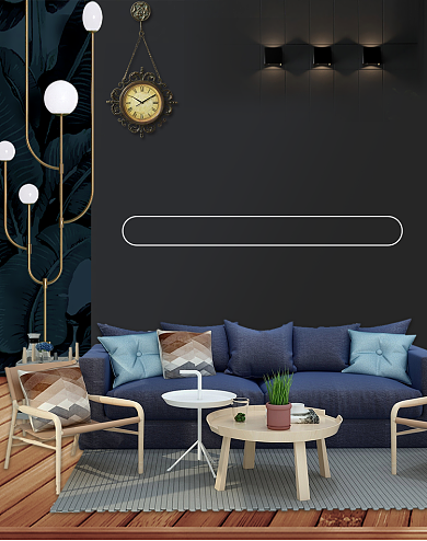 清凉宅家趴夏季家装沙发促销海报背景