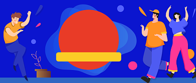 蓝色手绘插画风面试小技巧公众号首图背景