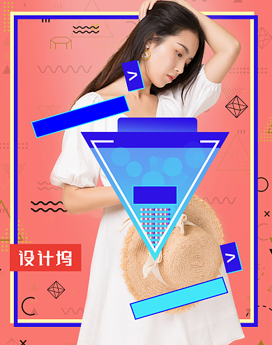 红色简约时尚女装新品海报背景