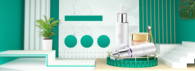 春季美妆上新banner背景