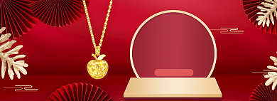 红色调520首饰促销banner背景
