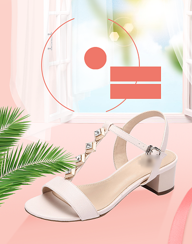 女鞋凉鞋夏日大作战电商海报背景