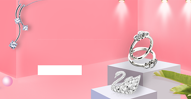七夕情人节粉色珠宝首饰海报背景
