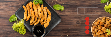 美团外卖炸鸡柳美食海报背景