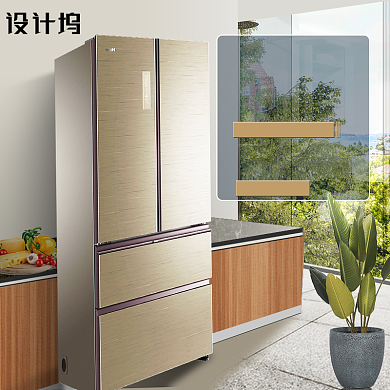 家电冰箱简约家用电器主图背景