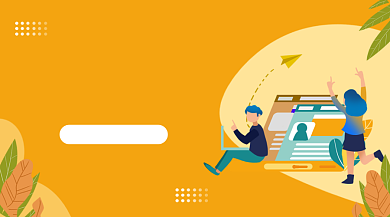 招聘攻略手绘简约插画手机横图背景