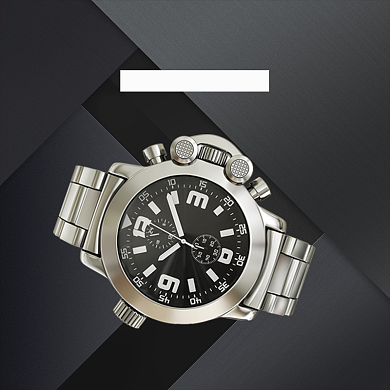 男士黑色商务手表商务主图直通车背景